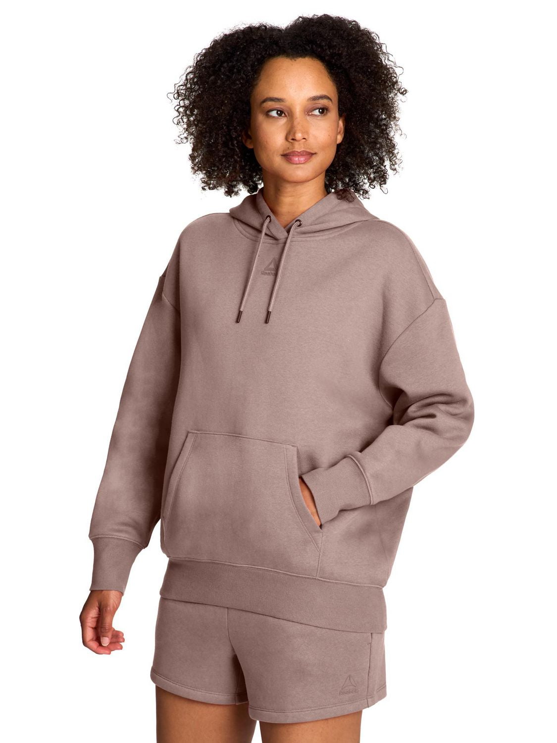 Reebok Sweat à capuche surdimensionné Weekender pour femme avec petit logo