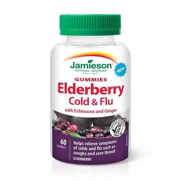 Jamieson Elderberry Cold & Flu Gummy, 60 Gummies