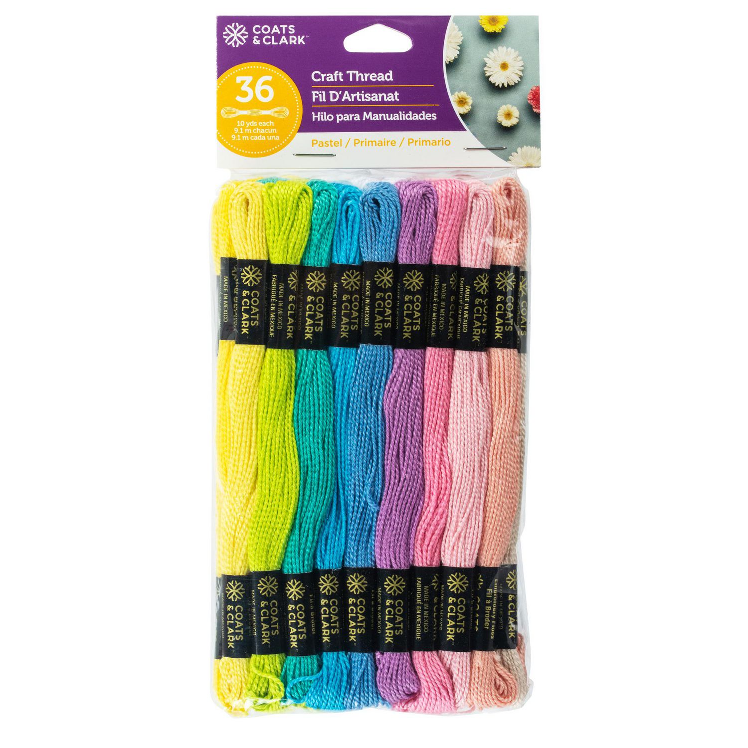 COATS & CLARK CRAFT THREAD PASTEL COLORS 36 COUNT, Craft Thread