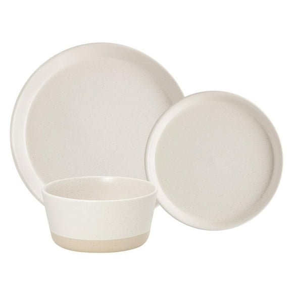 Safdie & Co. Dinnerset 12PC Stoneware 2 Tone Cream