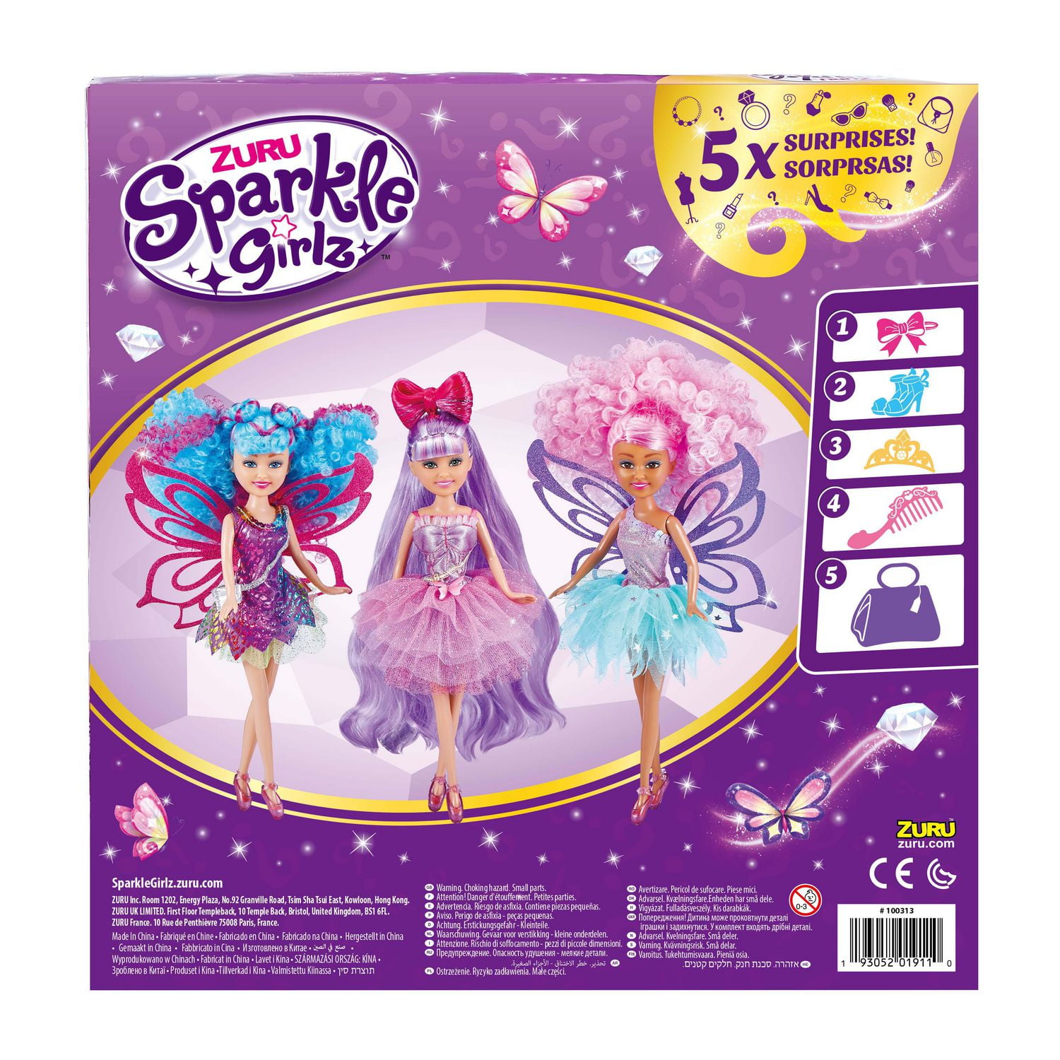 Sparkle Girlz Princess Hair Styling Head with 14 Accessories by  ZURU,Multi,10097 : : Toys