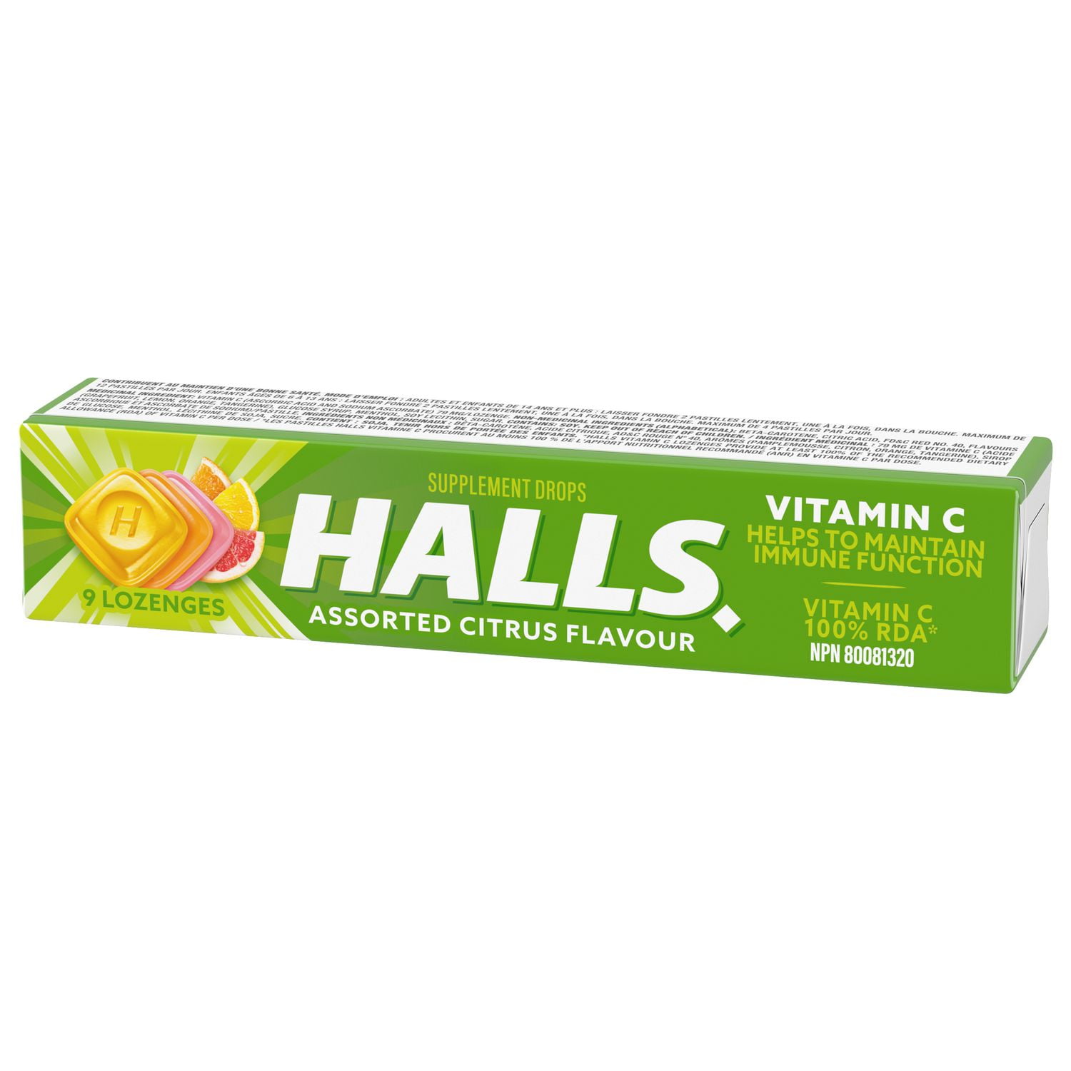 HALLS Vitamin C Assorted Citrus, Supplement Drops