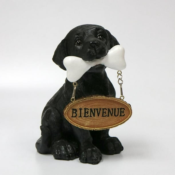 Mini statue de chien avec panneau bienvenue de Mainstays