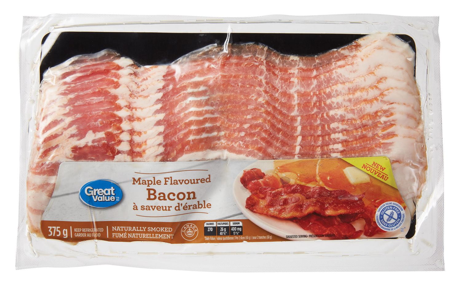 Great Value Maple Flavoured Bacon Walmart Canada