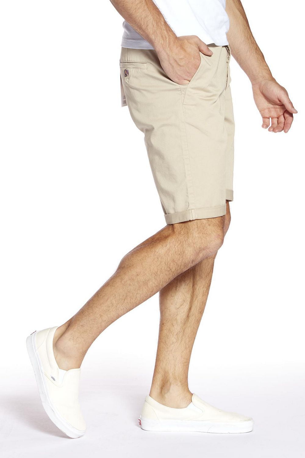 Jeaniologie ™ Short en sergé extensible pour hommes- Beige
