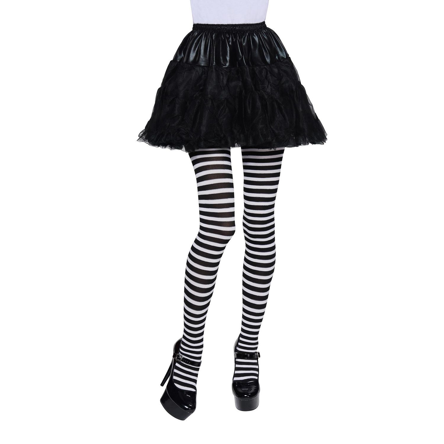  Black and White Stripe Stretchy Tights - Adult Standard Size, 1  Pair - Perfect for Halloween, Everyday Wear & Performances : Clothing,  Shoes & Jewelry