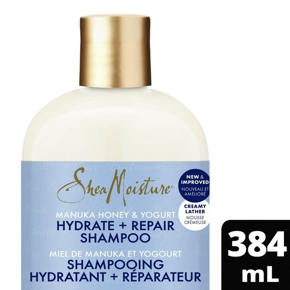 SheaMoisture Manuka Honey & Yogurt Hydrate & Repair Sulfate-Free Shampoo for Damaged Wavy & Curly hair with Mafura & Baobab Oils, 384mL