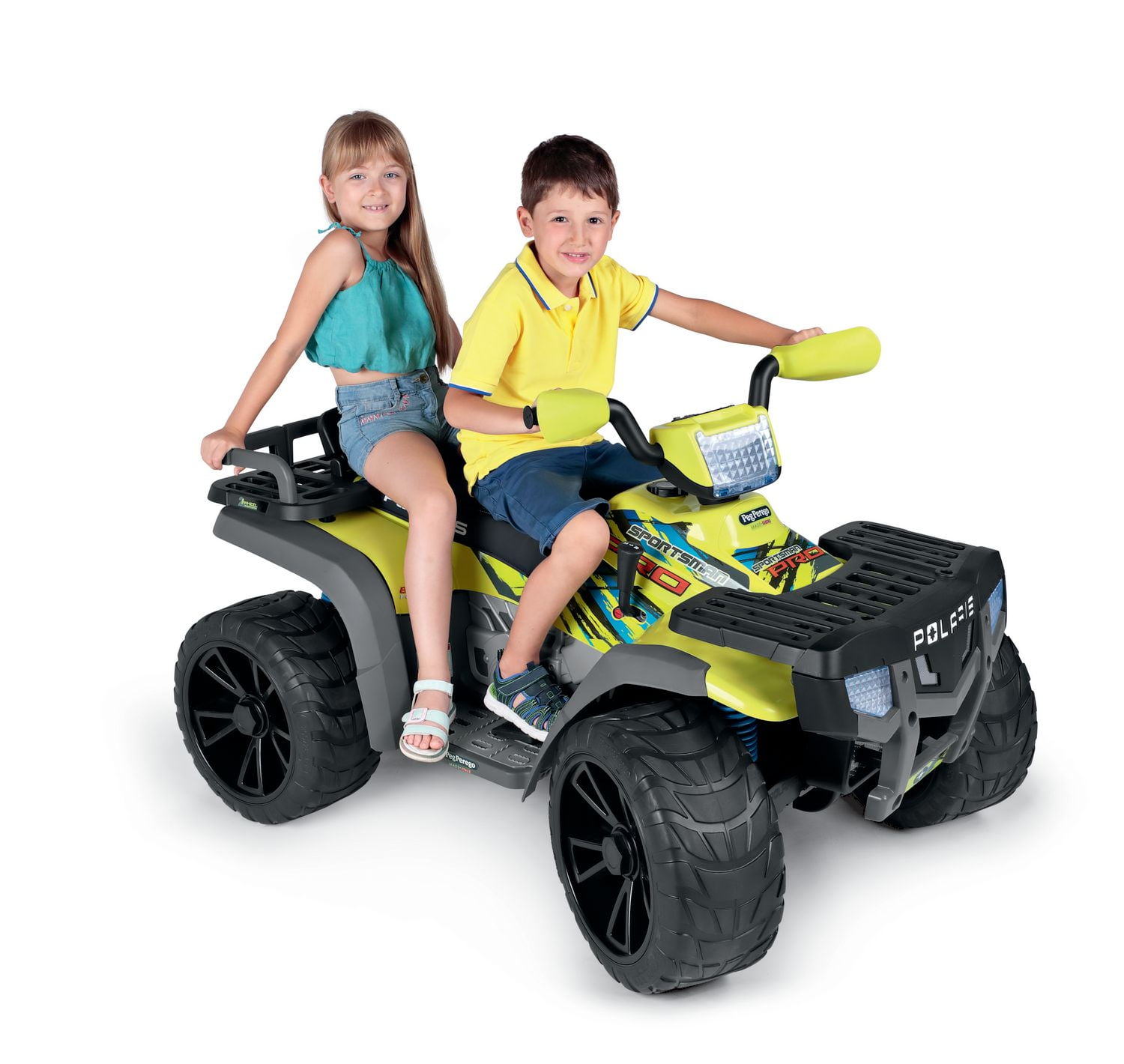 Peg Perego Polaris Sportsman Pro Citrus 24 Volt Ride On Vehicle Walmart