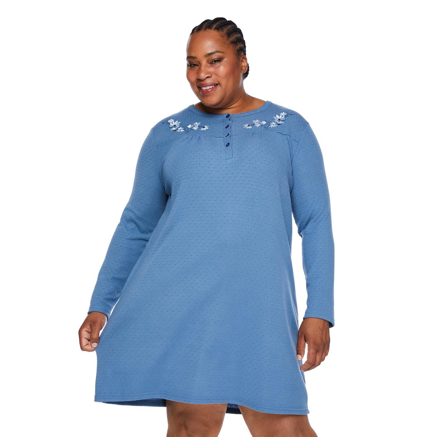 Iyla Women's Plus Henley Nightgown