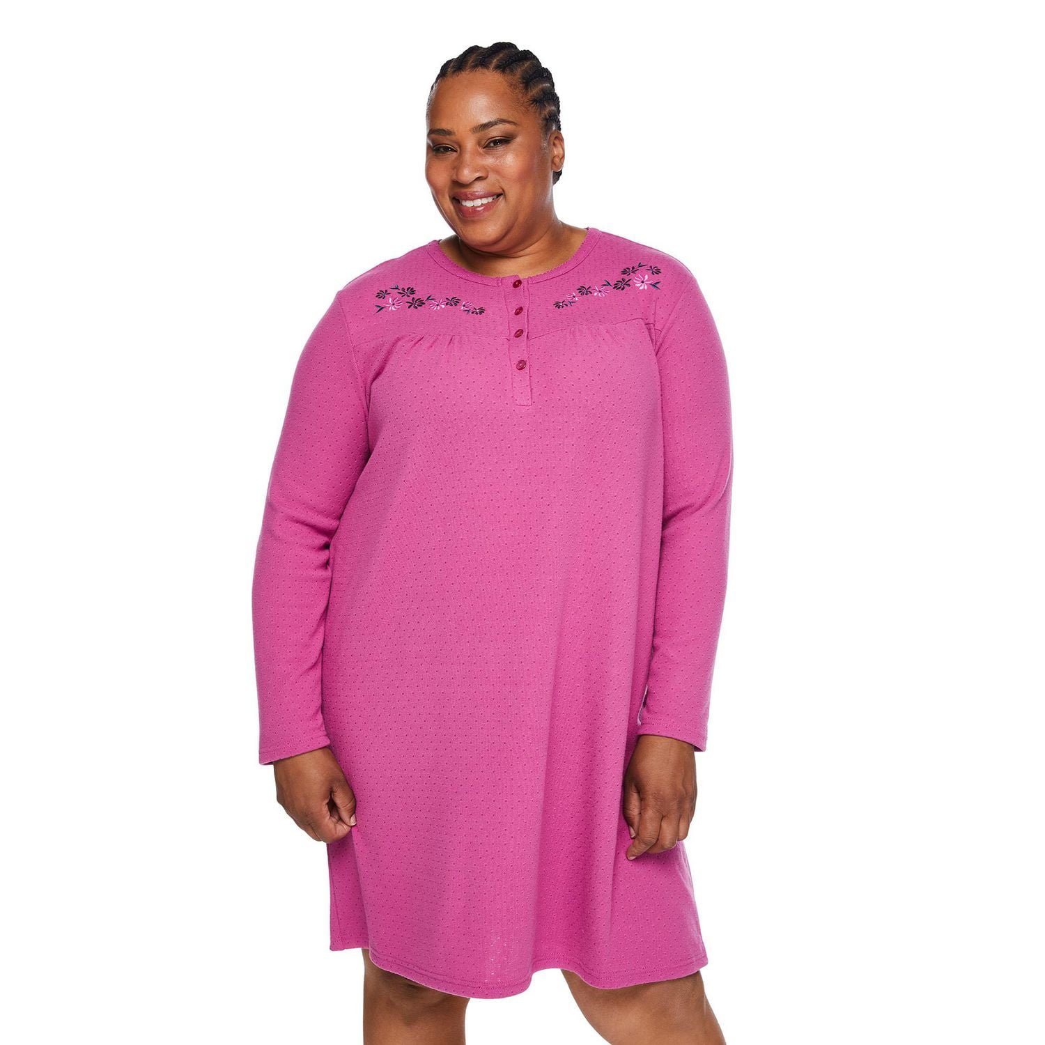 Iyla Women's Plus Henley Nightgown