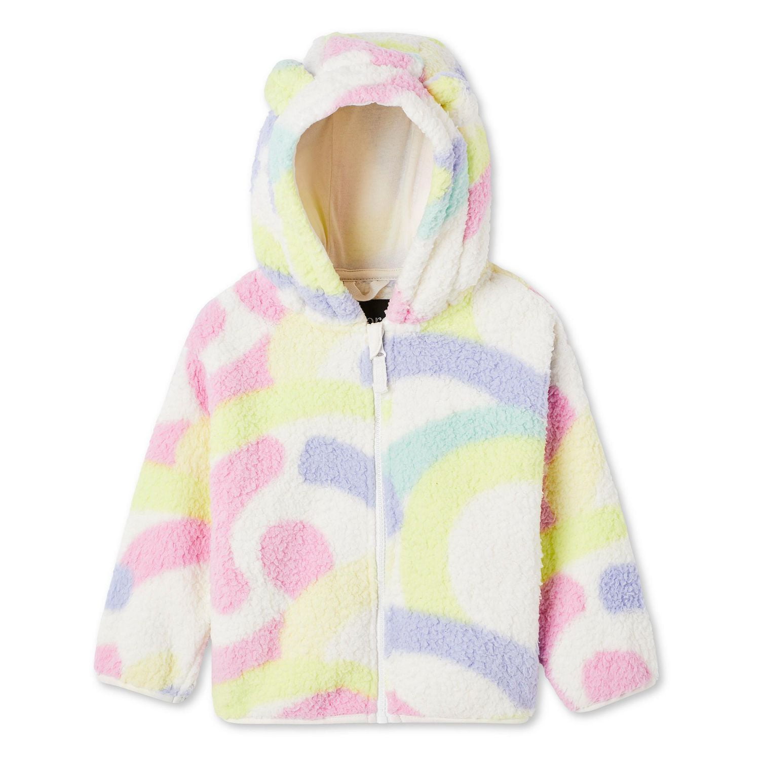 Manteau en molleton pelucheux George pour petites filles Tailles 2T-5T