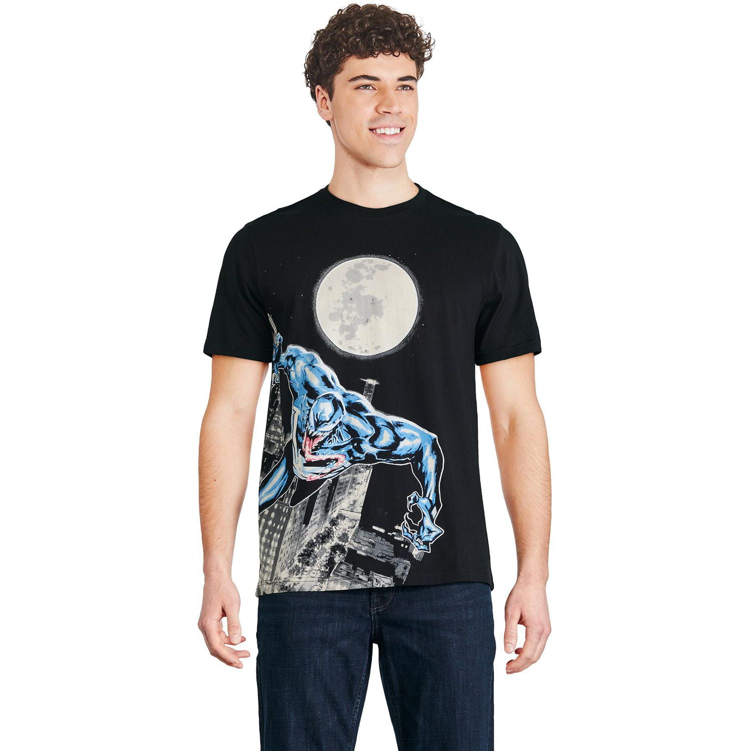 T-shirt luminescent Venom Marvel pour hommes Tailles P-TG