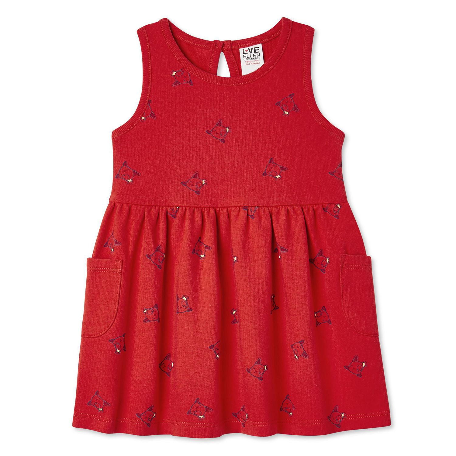 Love Ellen DeGeneres Baby Girls' Organic Cotton Crew Neckline Dress