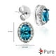 Pendentif et boucles d'oreilles Pure en argent sterling avec ZC aquamarine ovale, et une chaîne de 18 po – image 3 sur 3