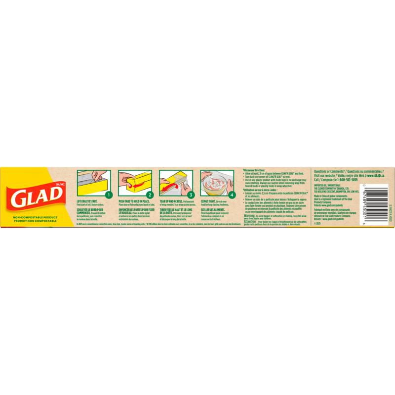 Glad 50% Plant-Based Cling ‘N Seal Food Wrap