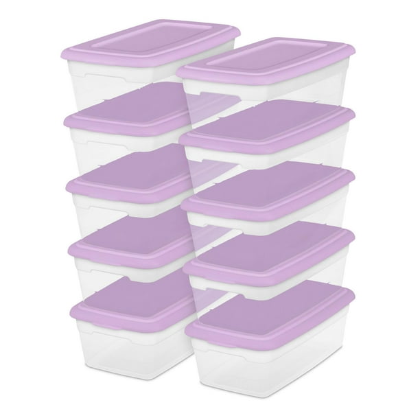Sterilite Purple 64 Qt Latching Plastic Storage Box Container Tote