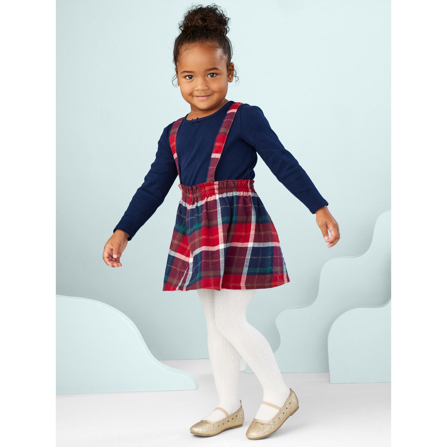 Red check hot sale girls dress