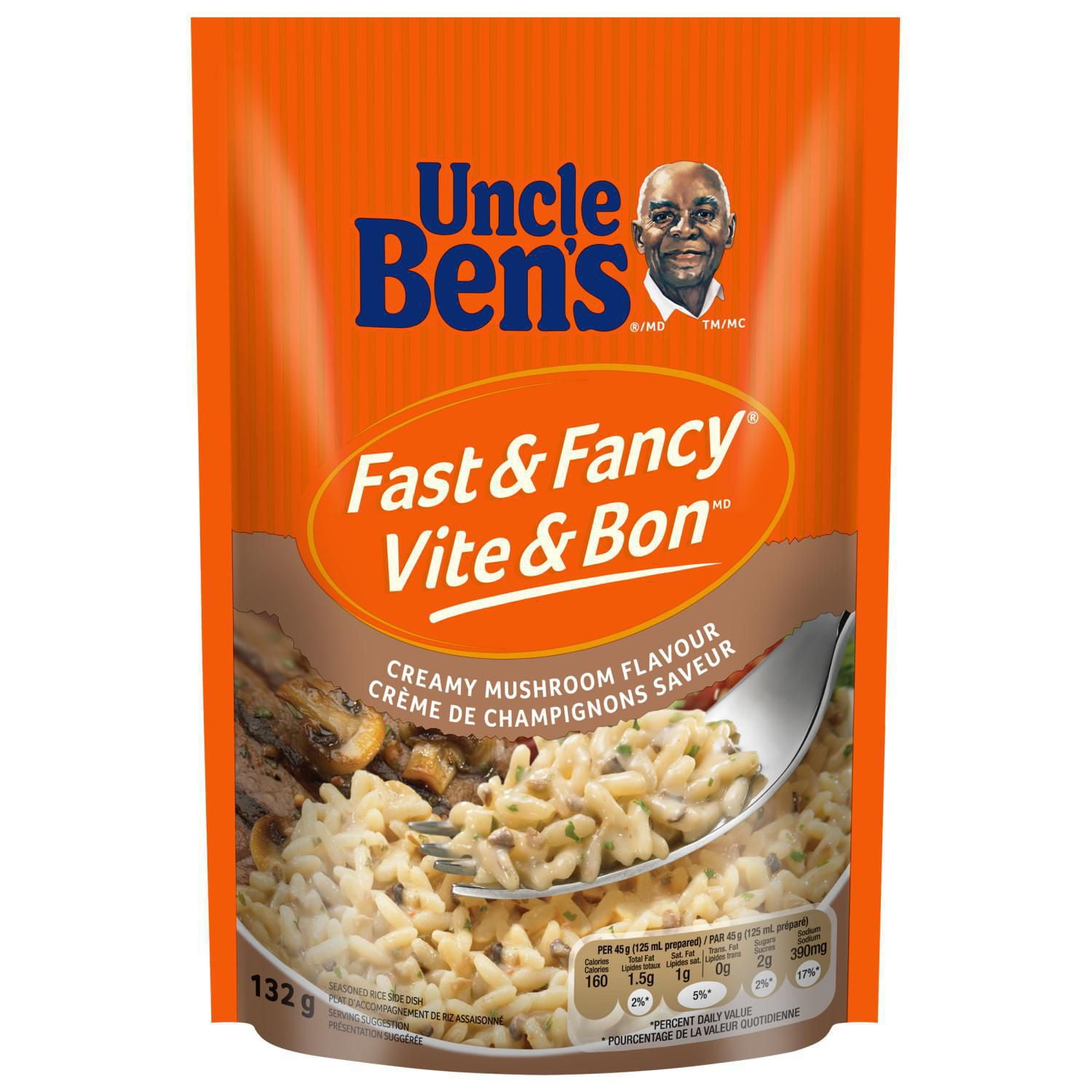 Uncle Ben's Fast and Fancy Creamy Mushroom Flavour Rice, 132g Walmart