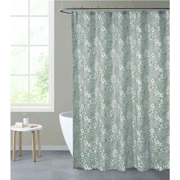 Chaps Shower Curtains with Hooks Linen Textured Waterproof Curtain 10