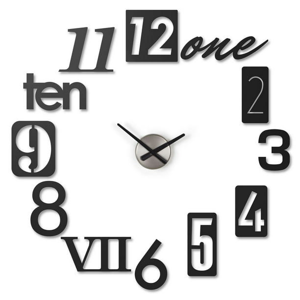 Umbra Numbra Clock. Horloge Murale Silencieuse Numbra. 12 Chiffres