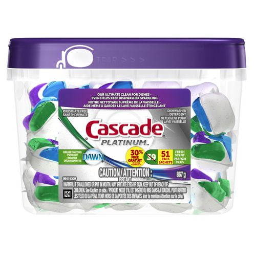 Cascade Platinum Action Pacs Fresh Scent Bonus Pack, 51 Count Walmart