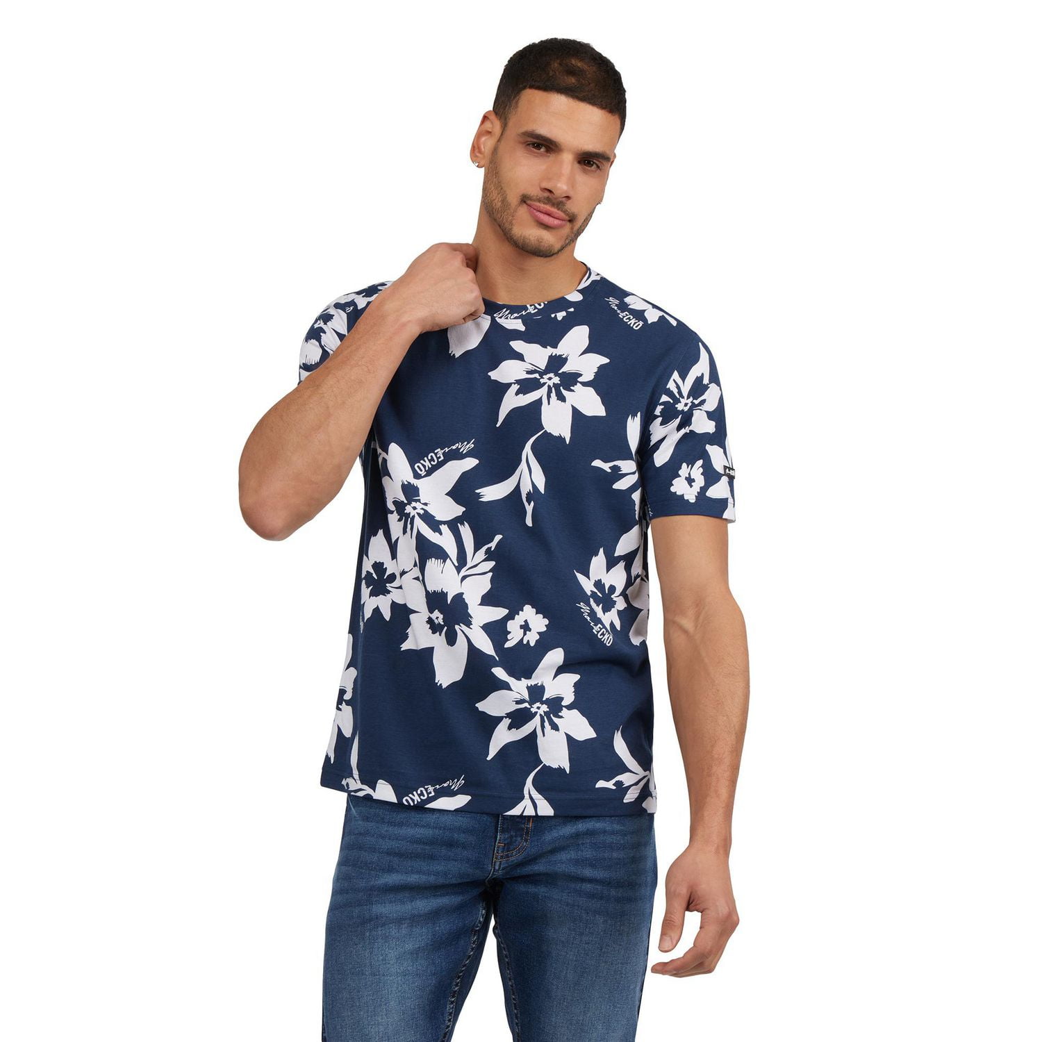 Marc Ecko Crew Neck Tropical Print T-Shirt
