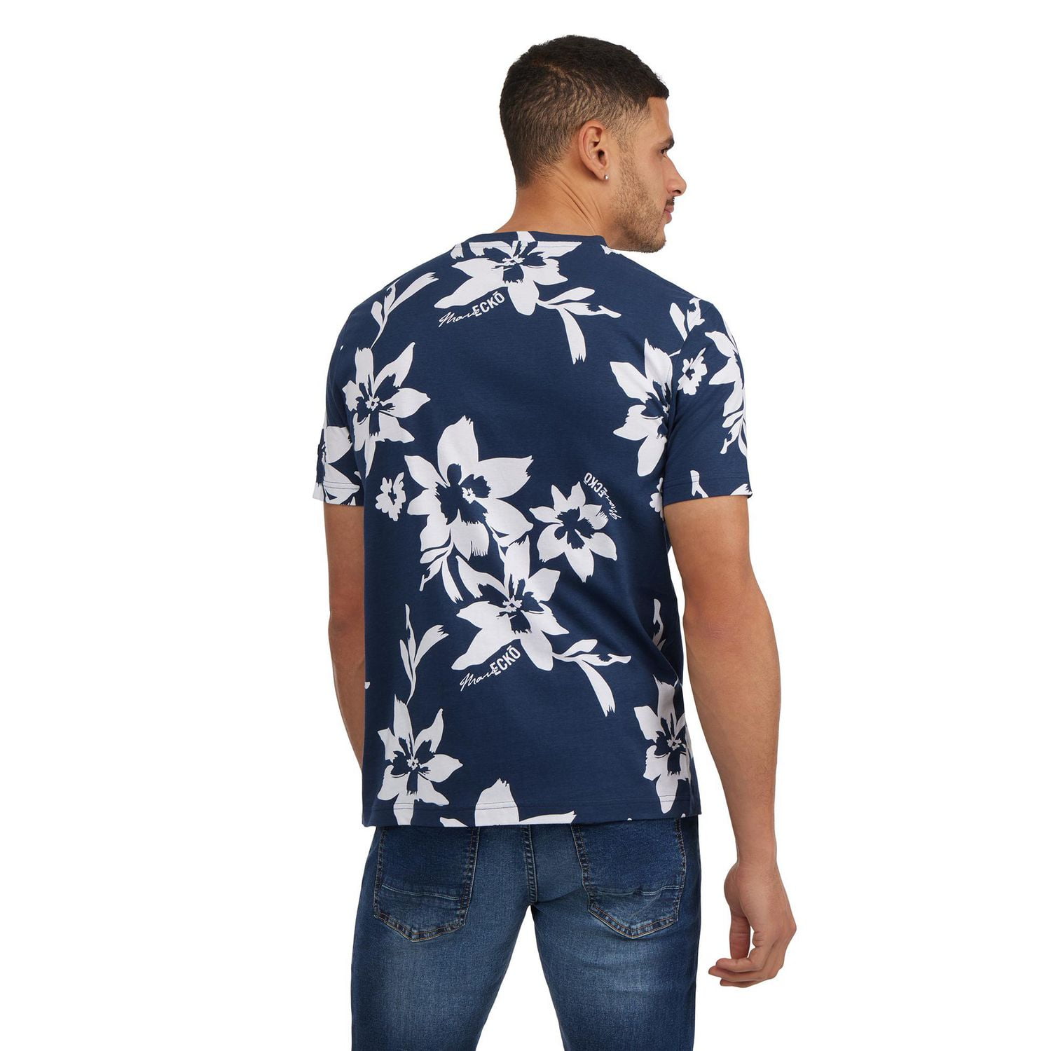Marc Ecko Crew Neck Tropical Print T-Shirt
