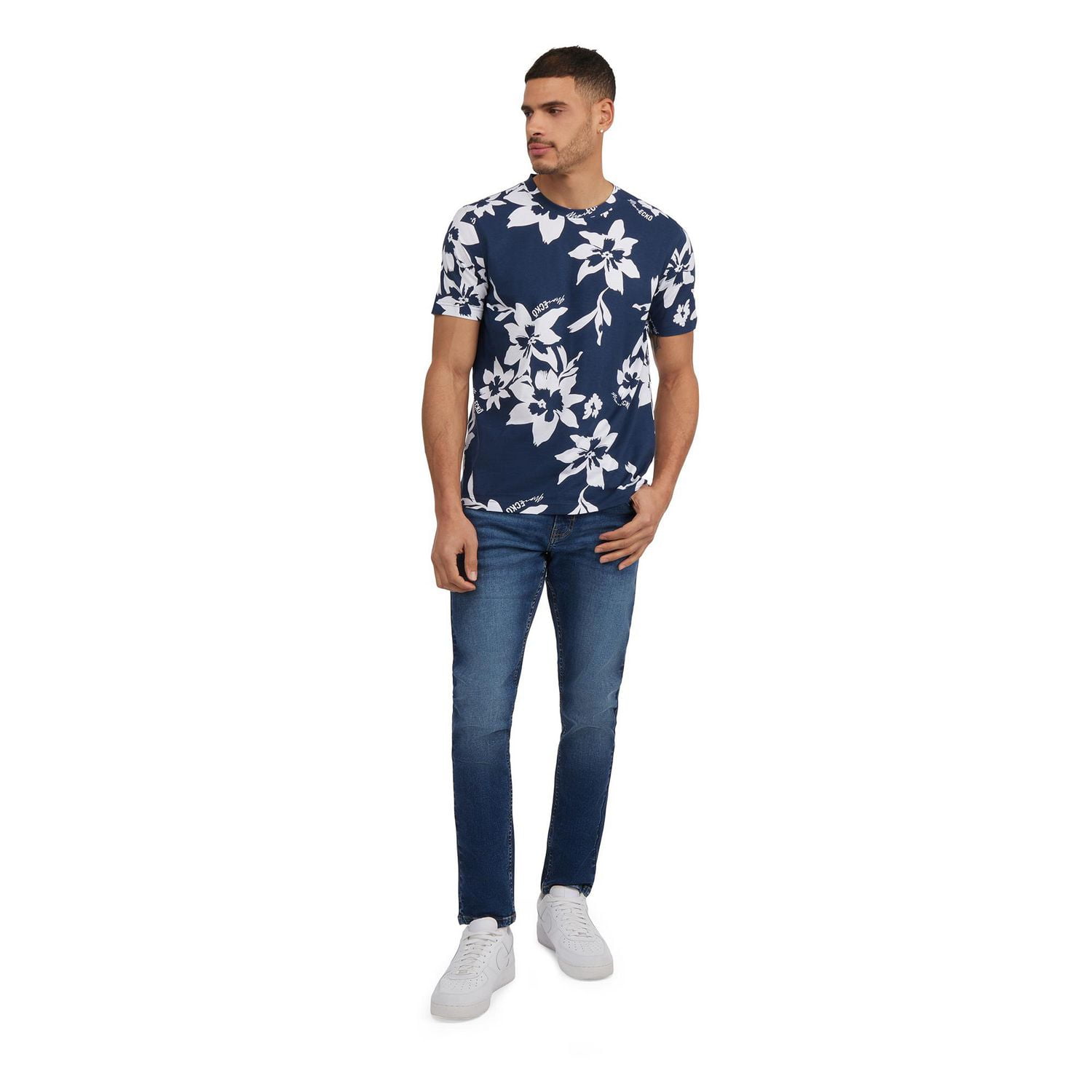 Marc Ecko Crew Neck Tropical Print T-Shirt