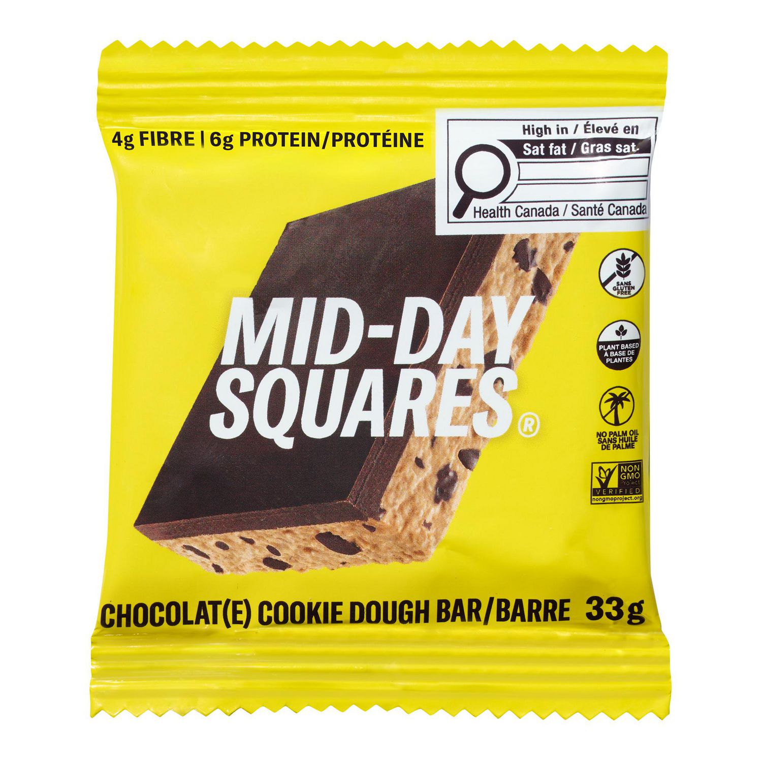 Mid-Day Squares Chocolate Cookie Dough Plant-Based Refrigerated Bar, 33 g