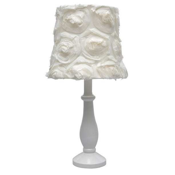 Lampe de table en tissu rosette de 16 po / 40,64 cm, crème