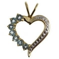 thumbnail image 1 of Sterling Silver Gold plated heart shaped Blue Topaz pendant, 1 of 2