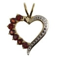 thumbnail image 1 of Sterling Silver Gold plated genuine Garnet heart Pendant, 1 of 2