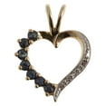 thumbnail image 1 of Sterling Silver Gold plated heart shaped Sapphire pendant, 1 of 2