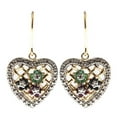 thumbnail image 1 of St. Silver Gold Plated genuine Emerald, Sapphire, Ruby heart drop Earrings, 1 of 2