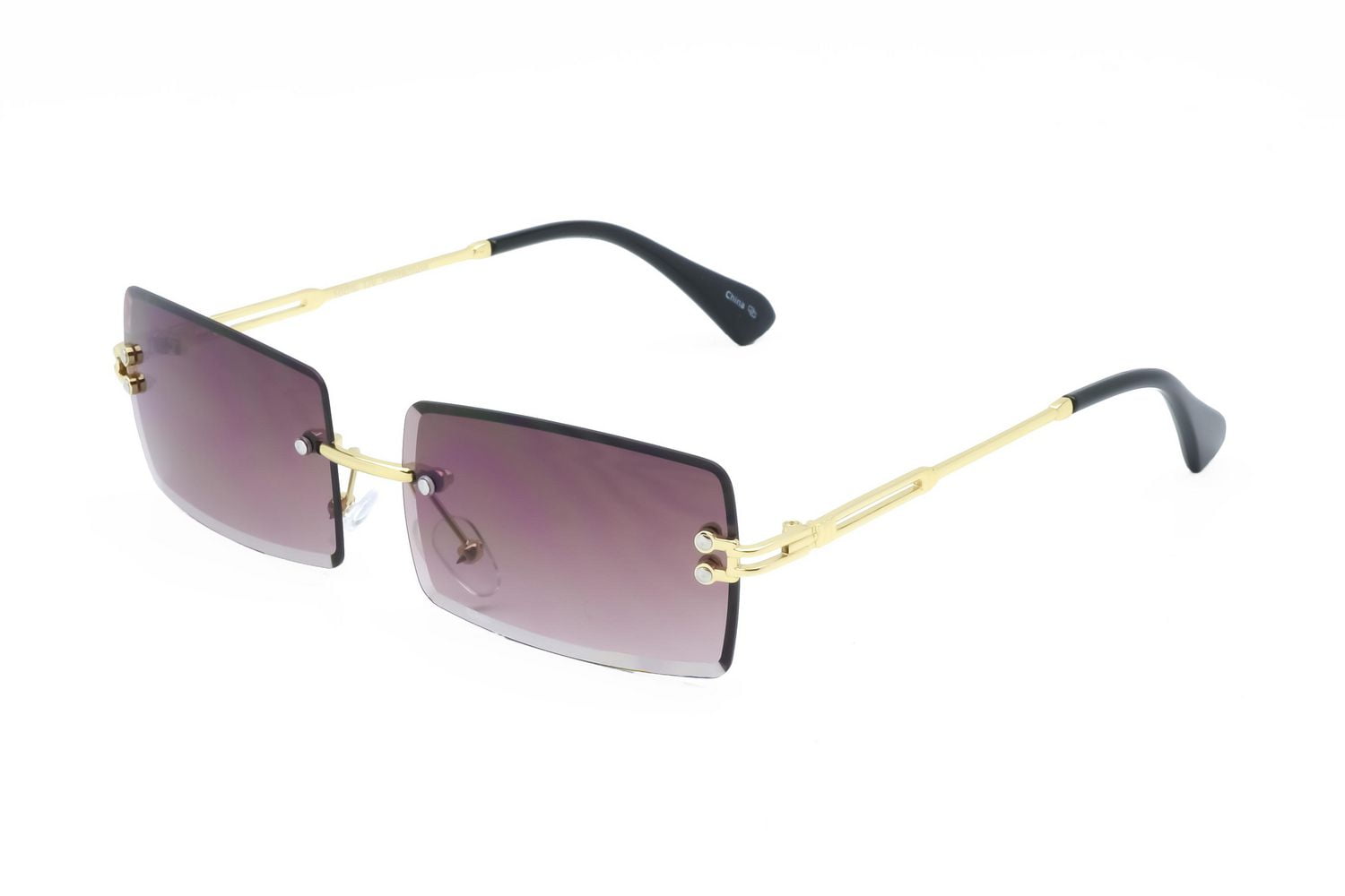 Brown rimless sunglasses sale