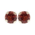 thumbnail image 1 of 10kt Yellow Gold 3 mm genuine garnet stud Earrings, 1 of 1
