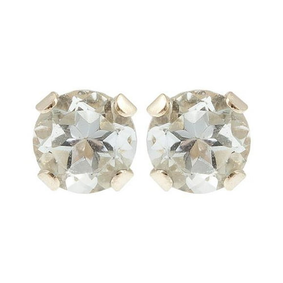 10kt-Yellow-Gold-3-mm-genuine-Aquamarine-stud-Earrings