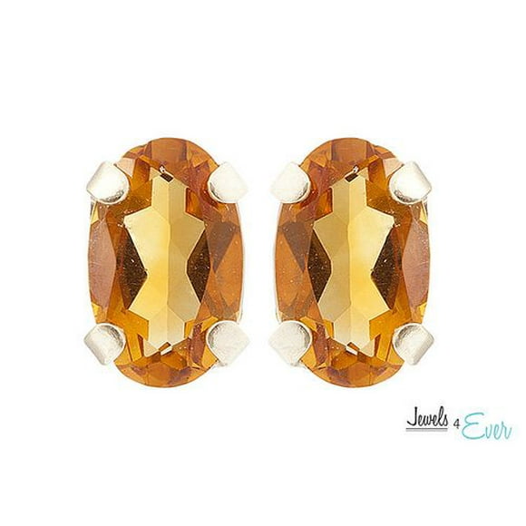 10kt Yellow Gold 5 x 3 mm genuine Citrine stud Earrings