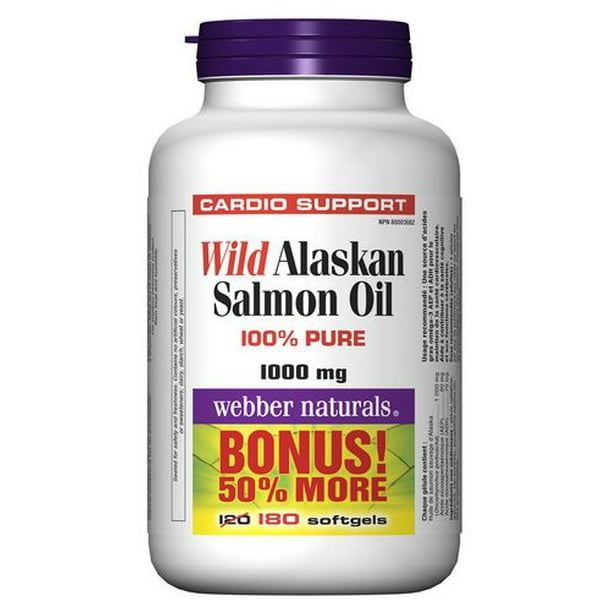 Webber NaturalsMD Huile de saumon sauvage d'Alaska, 1000 mg, 120 gélules