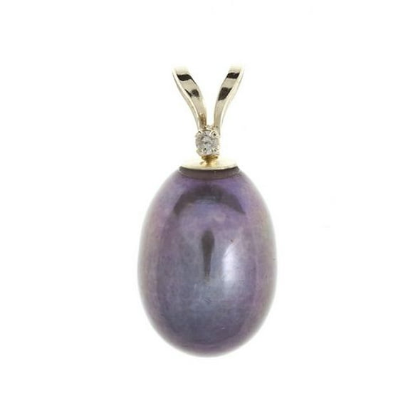pendentif perles et diamant d'or 14 ct