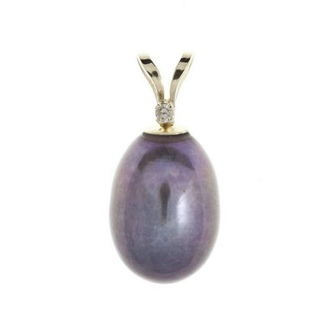 pendentif perles et diamant d'or 14 ct