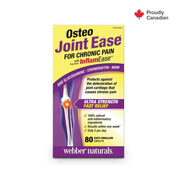 Webber Naturals® Osteo Joint Ease™ with InflamEase™ and Glucosamine Chondroitin MSM, 80 Easy Swallow caplets