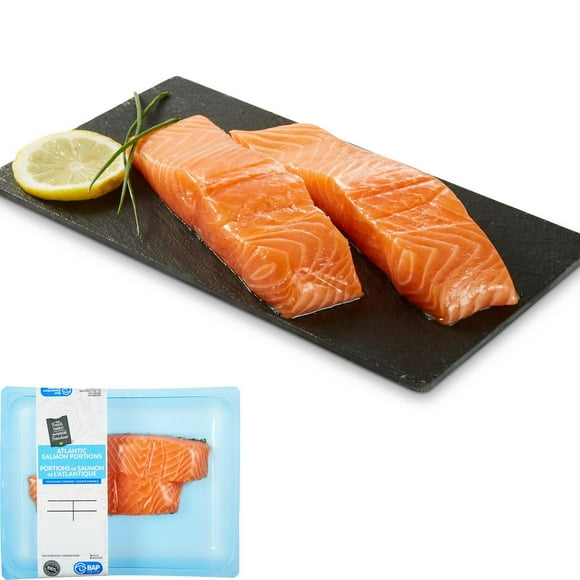Portions de saumon de l'Atlantique Mon marché fraîcheur, 2 morceaux, 0.20 - 0.35 KG