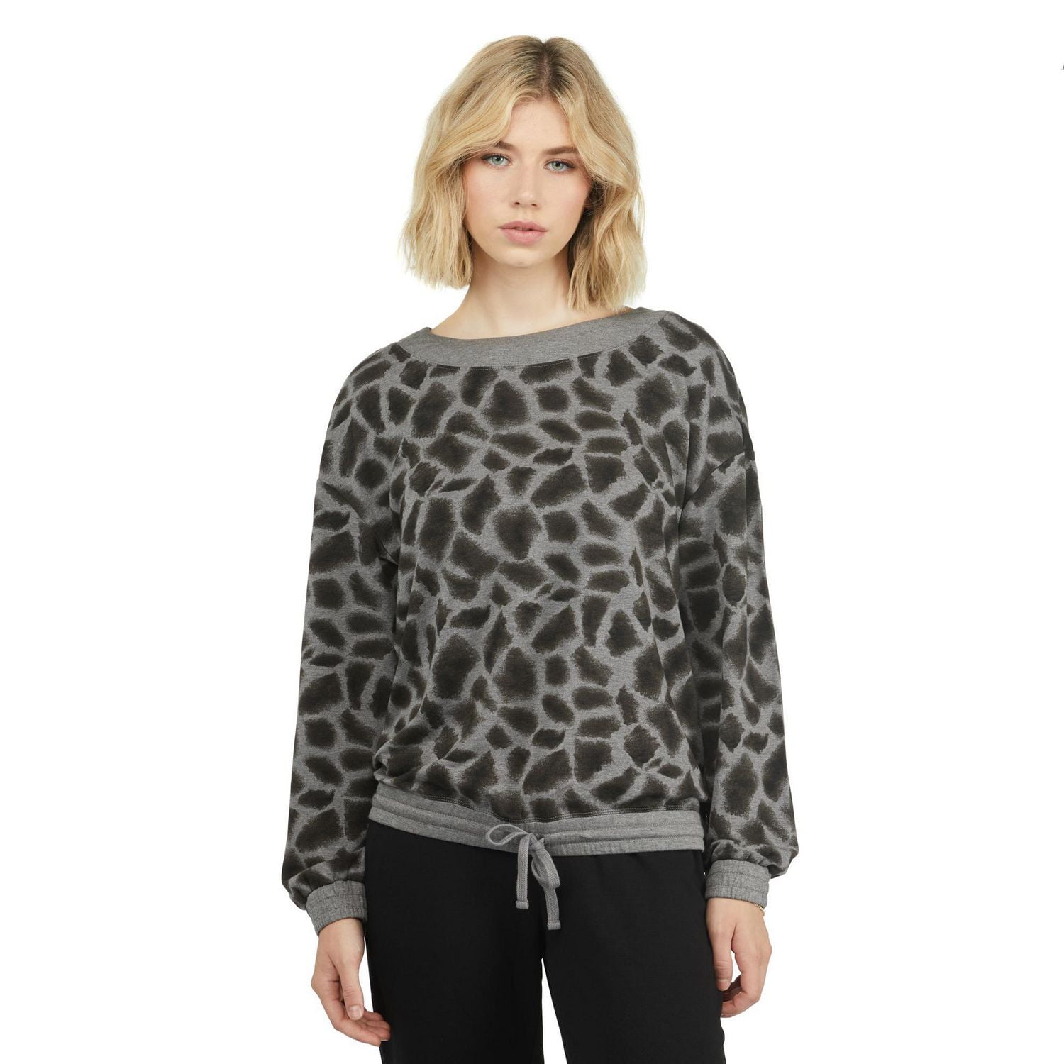 MEXX Women’s printed baby French terry scoop neck top