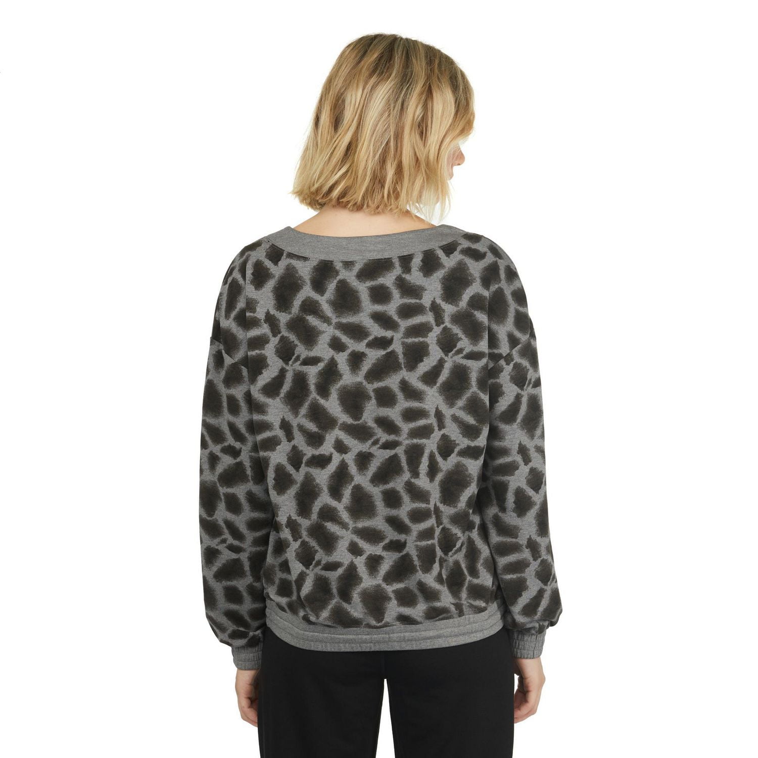 MEXX Women’s printed baby French terry scoop neck top