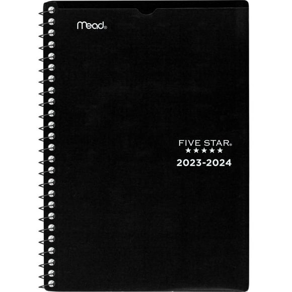 Five Star® Small Black 2024 Weeky/Monthly Academic Planner, Weekly/Monthly Planner