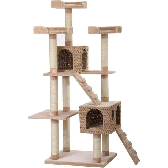 PetPals Group Towers Multi-Level Cat Tree With Two Condos And Perches