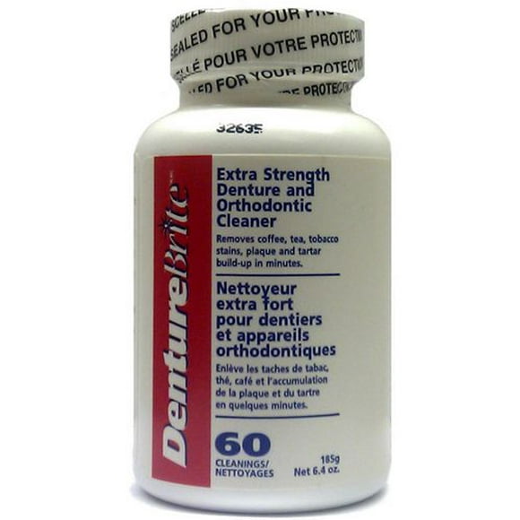 Denture Brite® Denture And Orthodontic Cleaner, EXTRA STRENGTH 60S 185G