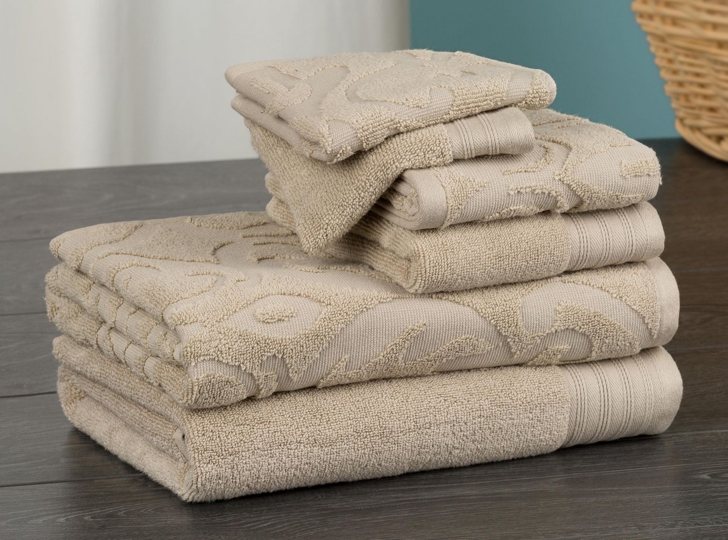Safdie & Co. Towel Hand Face & Bath 6PC Set Taupe Walmart Canada