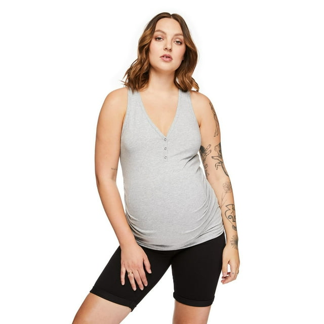 Paisley Sky Maternity Snap Henley Tank